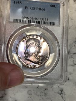1955 Toned Franklin Pcgs Pr66