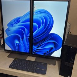 DELL OPTIPLEX SETUP (2) FHD DUAL MONITORS/I7-3.60Ghz/SSD/1TB HDD/8GB/WIN 11 PRO/KEYBOARD/MOUSE/WIFI/COMPUTER DESKTOP PC