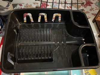 Black Plastic Dish Drying Rack Tray
