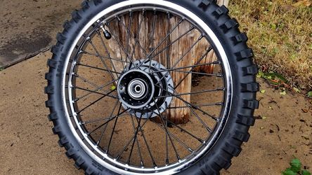 1979 2.50x16 Kawasaki Wheel With New Tire and Fresh Bearings