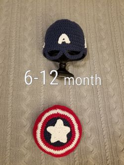 crochet baby captain America costume