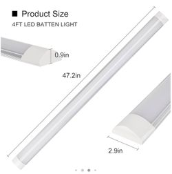 2 Pack 4ft LED Batten Lights