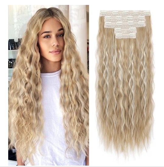 Extensions Medium Blonde Wirh Highlights New