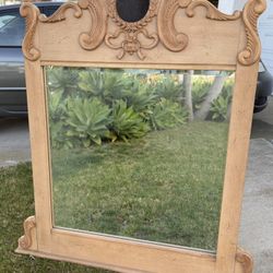 WHITE OAK Carved Bevelled MIRROR 