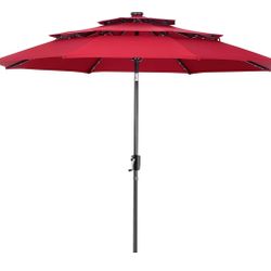 10 Ft LED Patio Umbrella 