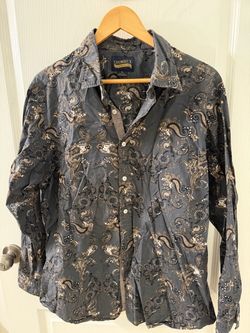 Cremiux shirts size xl Premium Denim Paisley Long Sleeve Woven Shirts
