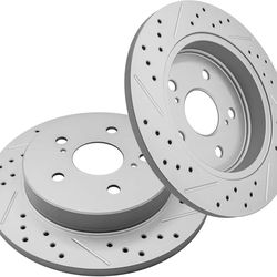 Rear Drilled & Slotted Disc Brake Rotors for toyota