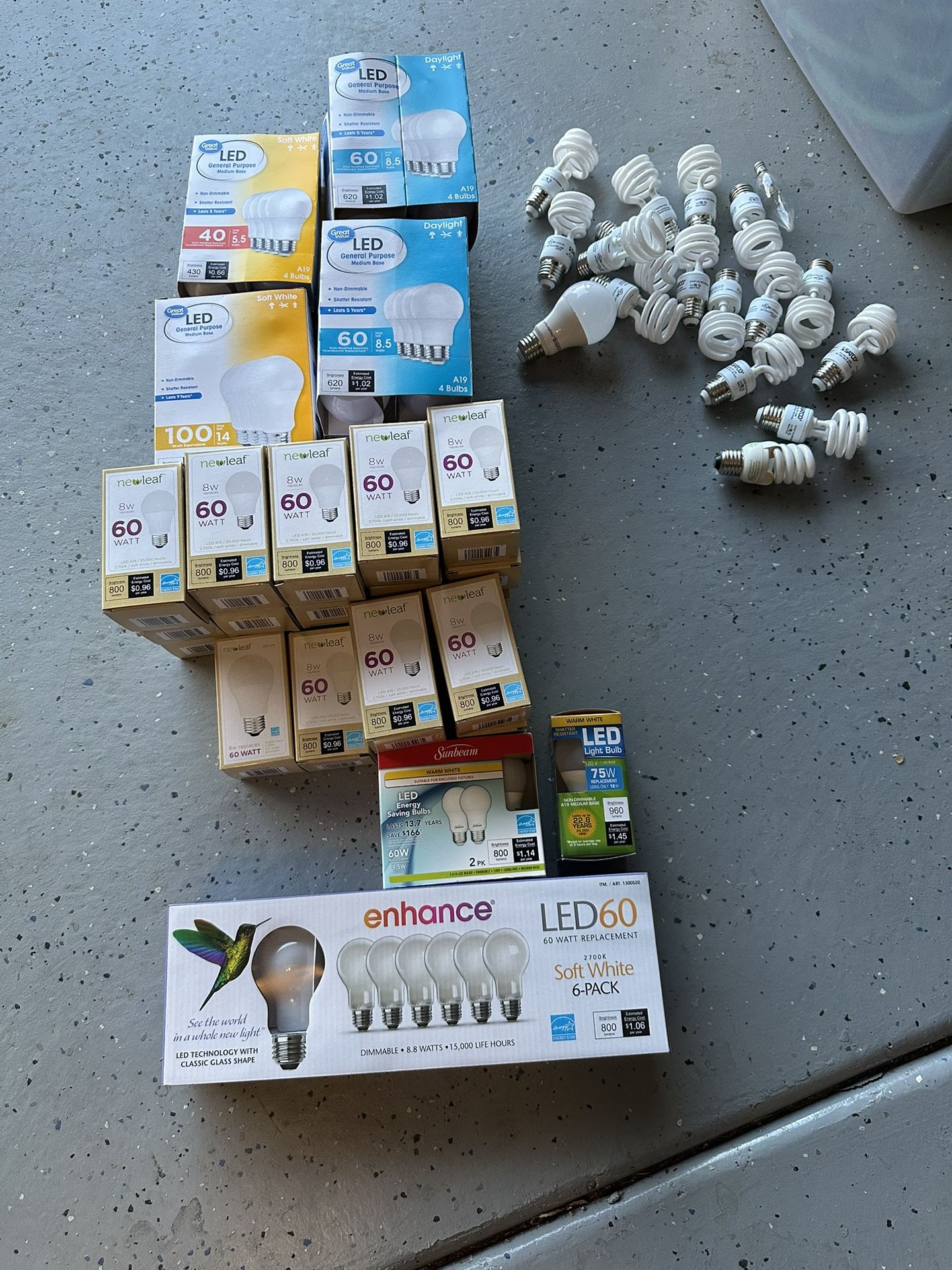 85 LED Bulbs Includes both Soft White and Daylight - Moving Sale!!
