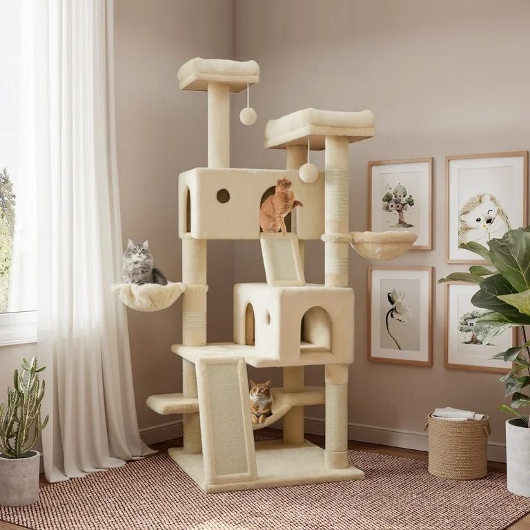 65” Beige Multilevel Cat Tree