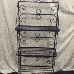 Vintage 3 Tier Wrought Iron Bakers Rack