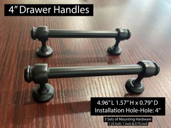 4” Vista Cabinet Handles (Set Of 2) - Matte Black