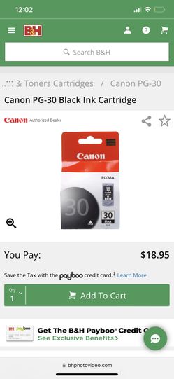 Ink Cartridge Canon PIXMA 30 Black Genuine