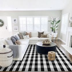 Farmhouse Buffalo Plaid Area Rug 