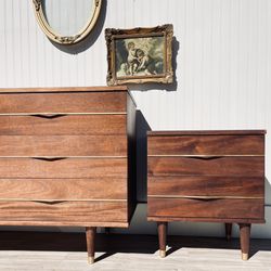 MCM Genuine Mahogany, Solid Wood 3-piece bedroom set by Link Taylor! 🌿Tallboy -Lowboy Dressers, nightstand! 🌿