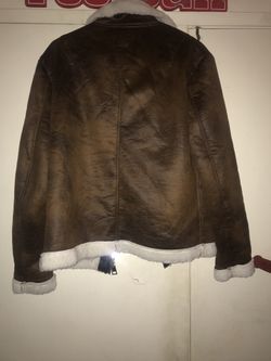 Leather sheep hair coat medium sized