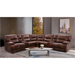 New Top Grain Genuine Leather Power Recliner Sectional Couch / Free Delivery 