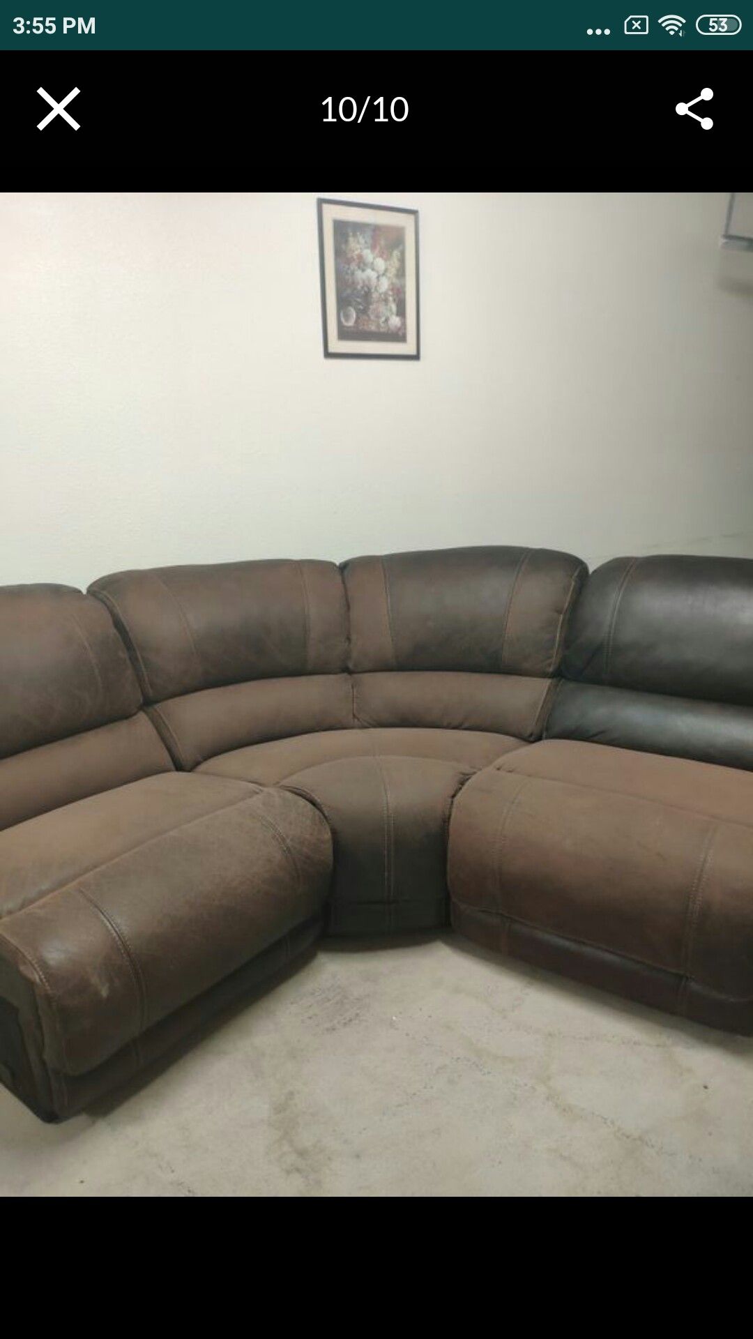 3 piece recliner sectional couch