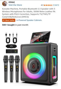 NEW KARAOKE MACHINE WITH 3 WIRELESS MICROPHONES