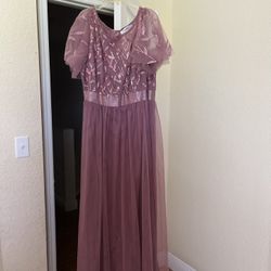 Ever-Pretty Women's Plus Size Round Neck Sequin A-Line Tulle Evening Party Dress for Women 