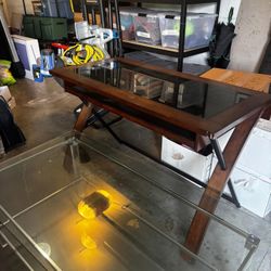 Wood And Glass Office Desk