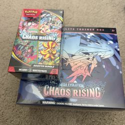 Pokemon Chaos Rising ETB And Booster Bundle Set Sealed And Brand New 