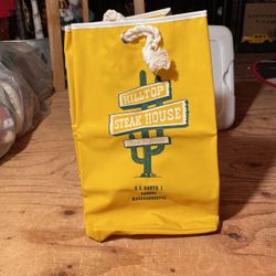 Unused Vintage Hilltop Steakhouse Yellow Vinyl Bag