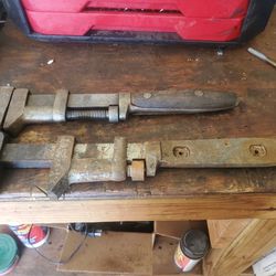2 Antique Adjustable Wrenchs 