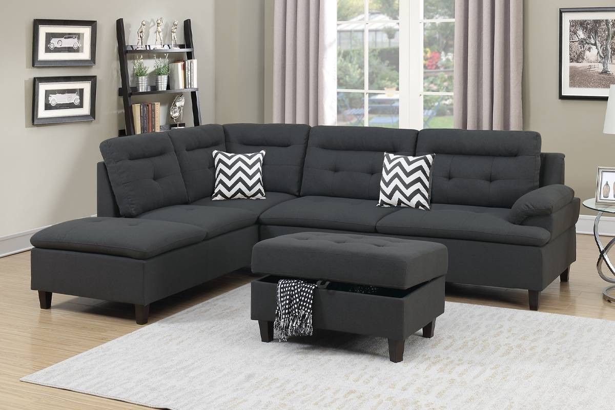 New Sectional With Ottoman Storage