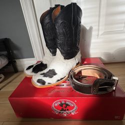 cow hide boots/belt size9