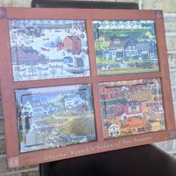 Charles  Wysocki's Colors Of The Seasons (4 Framed Americana Plates)