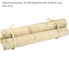 Roped Bundle of Birch Logs. Decor