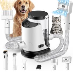 Dog Grooming Vacuum & Dryer & Clippers for Shedding Grooming, 3L Canister for Large Dog, 3 in 1 Grooming Kit for Dogs at Home, Adjustable Temperature 