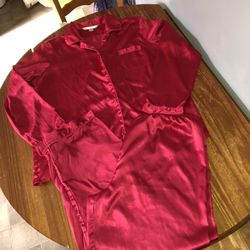 Vintage Victoria’s Secret Size Large Red Silky Pajamas Set
