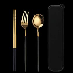 (25pc set) Stainless Steel Portable •Spoon Fork•Chopsticks• (5 Sets!!!)