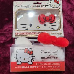 Hello Kitty The Creme Shop Spa Headband and 3D Plushie Sleep Mask - Set Of 2