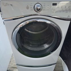 Whirlpool electric dryer on pedestal