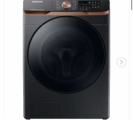 5 cu. ft. Extra-Large Capacity Smart Front Load Washer in Brushed Black with Super Speed Wash and Steam