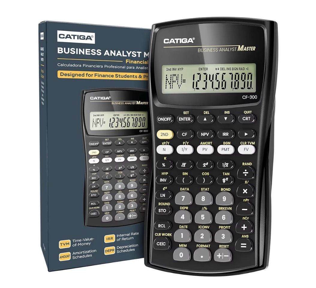 Financial Calculator CF-300 TVM IRR NPV Cash Flow Amortization LCD