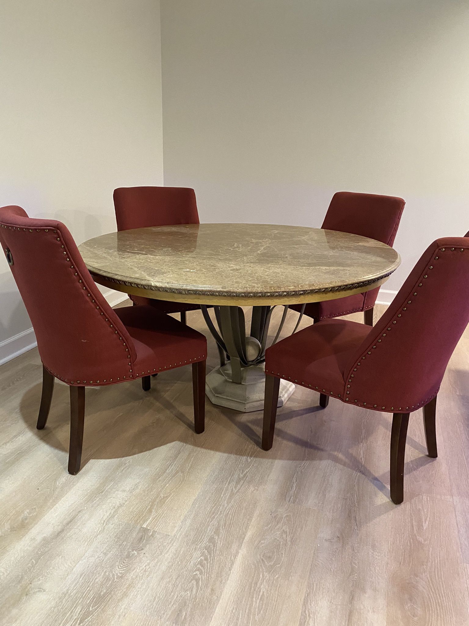 Marble Dining Table And Four Chairs 