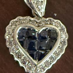 14 karat white gold, natural diamond pendant