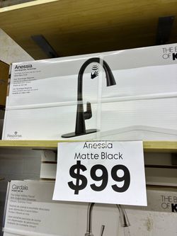 Anessia touchless pull down kitchen faucet matte black