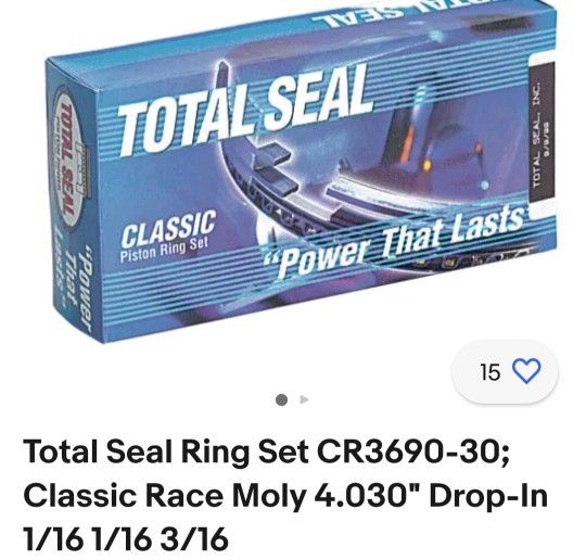 CHEVY 327/350 FORD 289/302 351W TOTAL SEAL RINGS .030