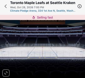 Kraken vs Toronto Hockey 10/28 (3 tickets)