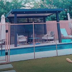 MESH POOL FENCE WITH DOOR & KEY