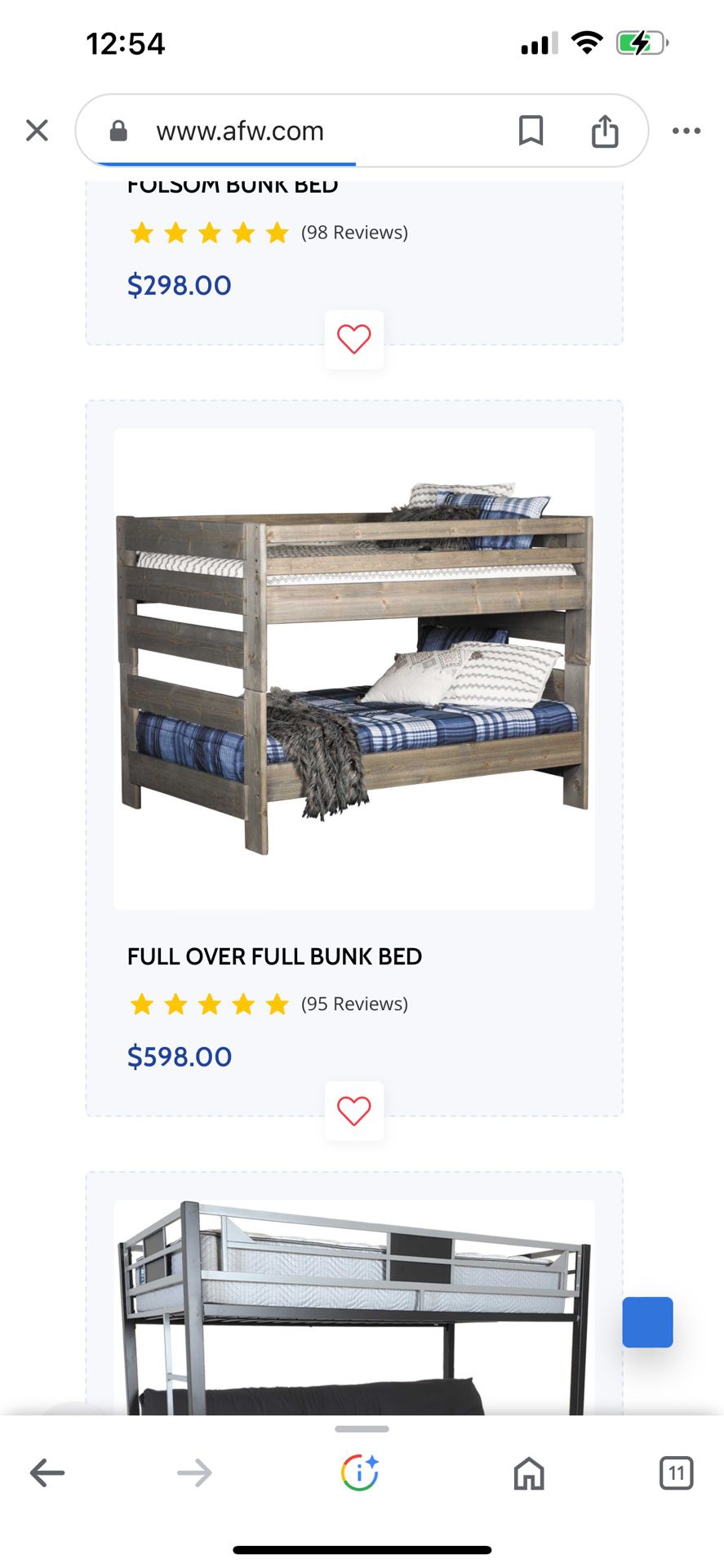 Solid Full Over Full Bunk Bed