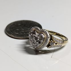 Wedding ,925 Heart Natural Diamond Engraved , 925 Sterling Silver , Unique Art Deco 