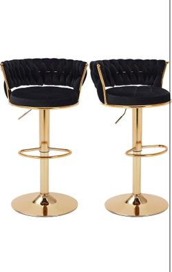 Bar Stools Set of 2, Adjustable Barstools Counter Height Stools with Back and Arm