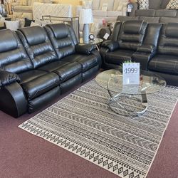 RECLINING SOFA AND LOVE SEAT