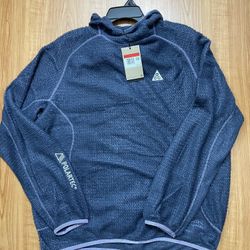 Men's Sz L - Nike ACG Wolf Lichen Mid-Layer Hoodie Top Thunder Blue DV9426-437