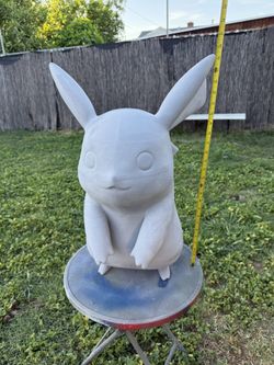 Over 2 ft tall 3d printed pikachu raw!2 coats of bondo and filler primer